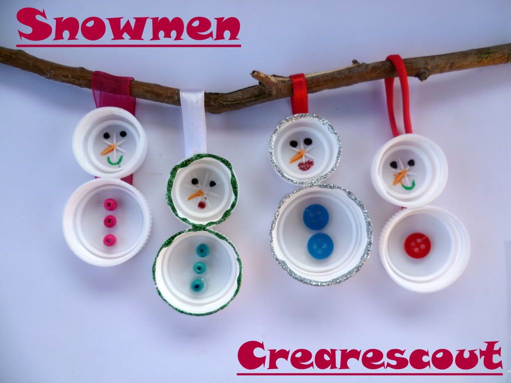 plastic lid snowmen