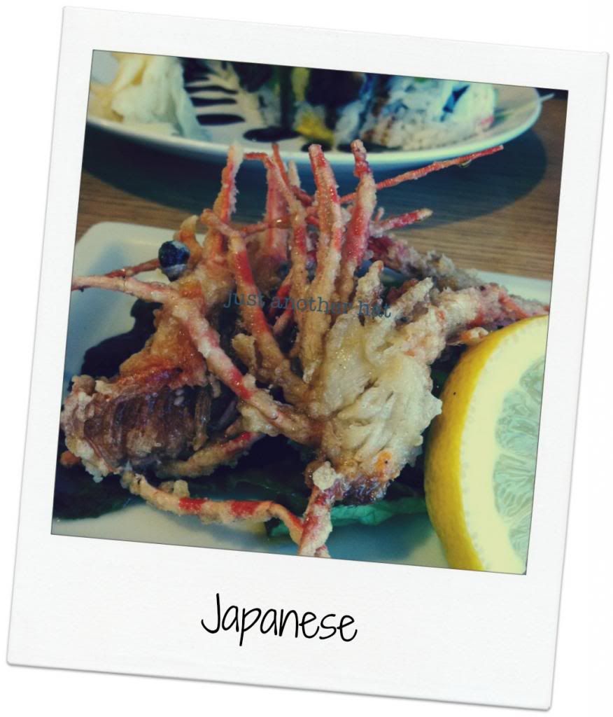 japanese food deep fried shrimp head and sushi