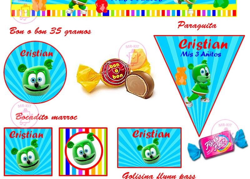 Kit Imprimible Osito Gominola Candy Bar Golosinas Y Mas S/ 15,99 en Mercado Libre