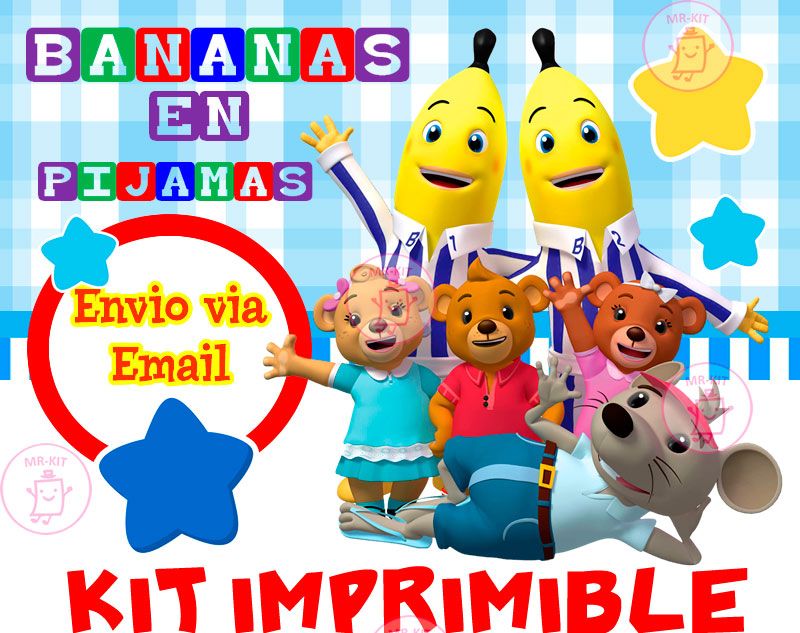Kit Imprimible Bananas En Pijamas Candy Bar Golosinas Y Mas S/ 15,99