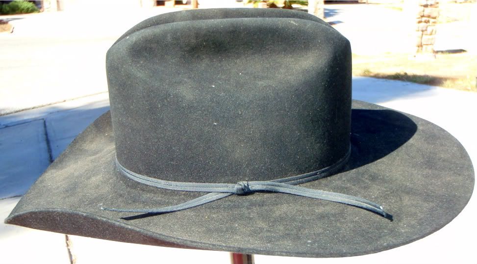 4X Beaver John B. Stetson Company Classic Black Cowboy 10Gallon Hat Sz7 ...