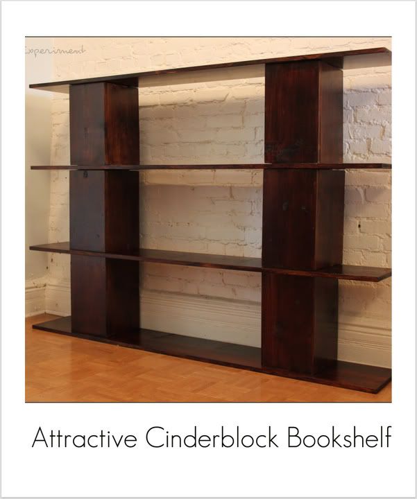 diy attractive cinderblock bookshelf