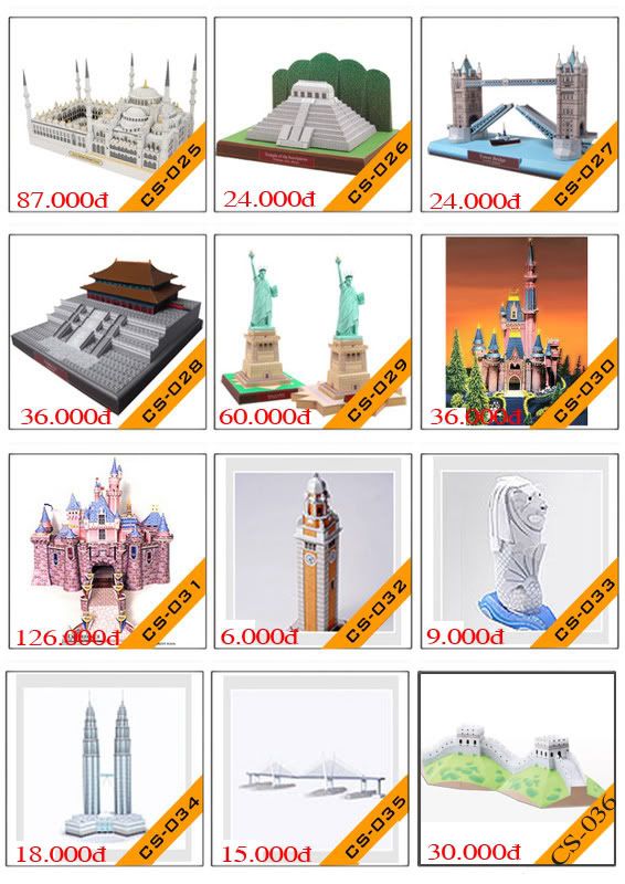 Bán mô hình giấy 3D chưa thành phẩm với 3,000 mẫu. - 3