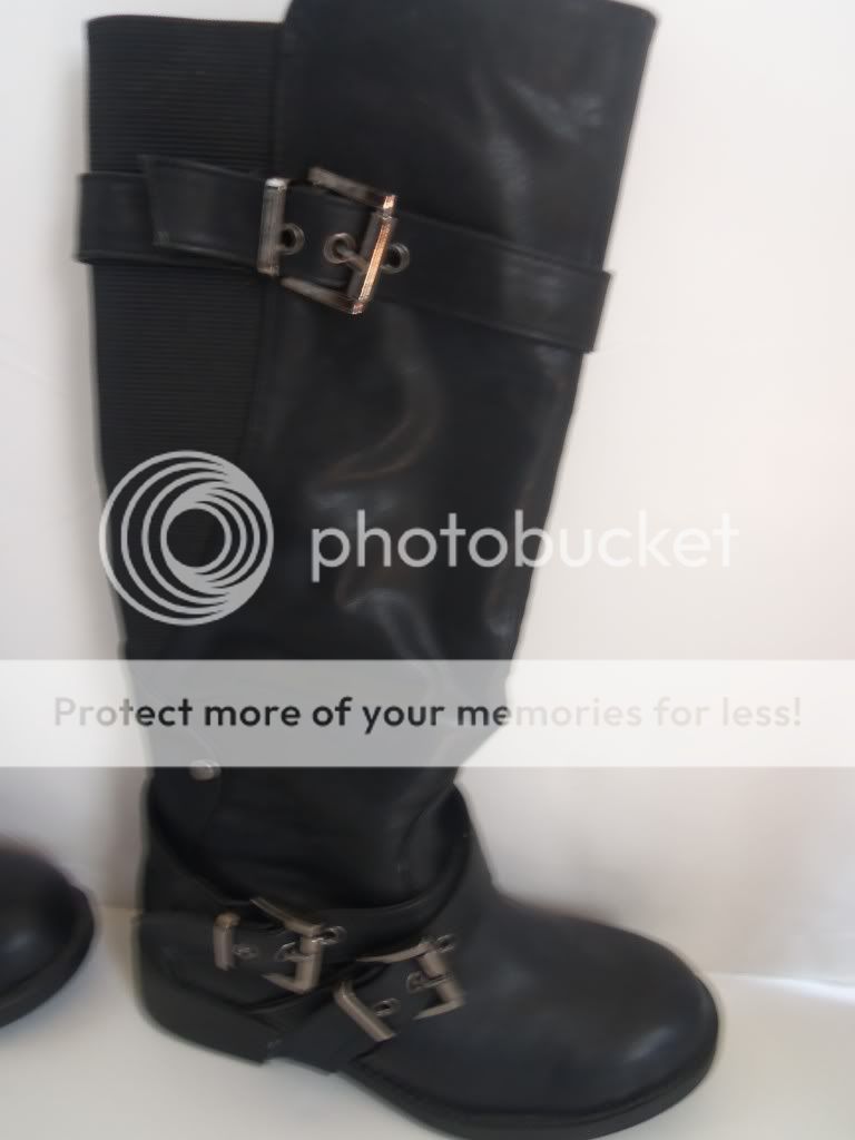 NEW BONGO BLACK HIGH BOOTS WITH BUCKLE DETAILING SIZE 5  