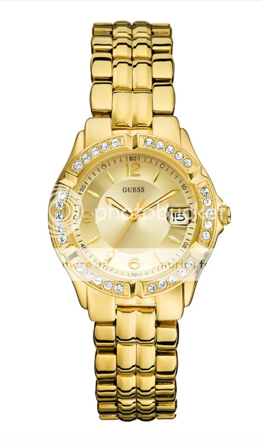 NUEVO Reloj de GUESS, U85110L1 pulsera mezclada dorada de metal de 