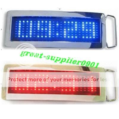 Fashion 7x23 Dot matrix LED text scroll sign display Belt Buckle 