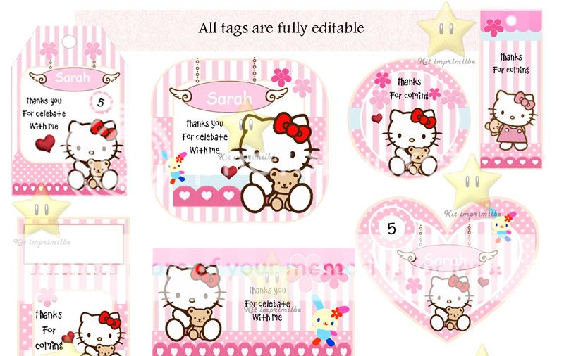 Hello Kitty Printer Kit Design, Invitations, Cards, Boxes, Party Supply ...