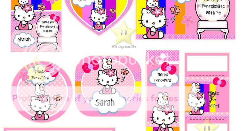 Hello Kitty Printer Kit Design, Invitations, Cards, Boxes, Party Supply ...