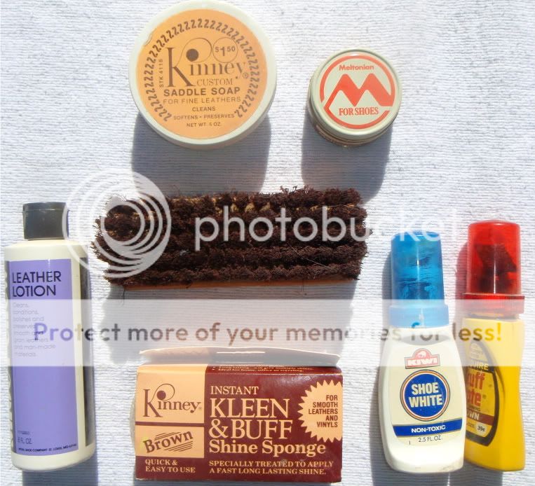 Lot of Shoe Polish Cream, Soft Brush, Scuff Treatment, & Sponge