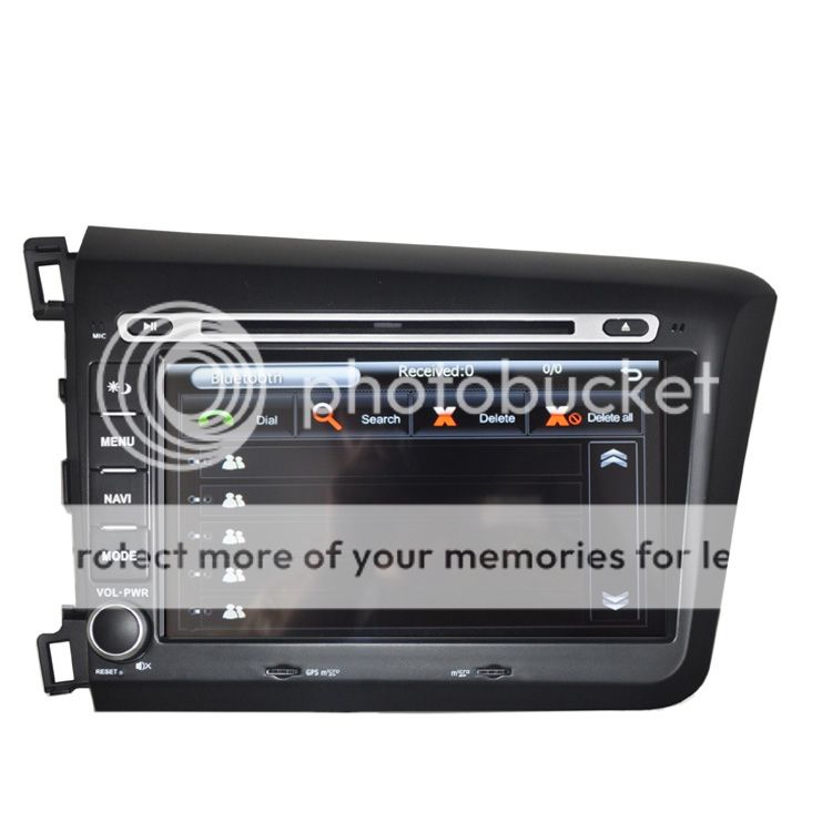 8" Car GPS Navigation DVD Player Bluetooth TV iPod Radio for 2012 Honda Civic